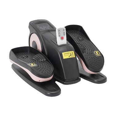 Міні еліптичний тренажер під стіл з пультом та дисплеєм, регульована швидкість, електричний, для дому, чорний+рожевий