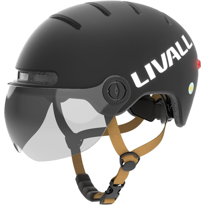 Розумний велосипедний шолом LIVALL L23 з LED-підсвіткою, знімним козирком, сертифікатами NTA8776 і CPSC, функцією виявлення падіння, для електровелосипедів, самокатів, скейтбордів, для дорослих чоловіків і жінок