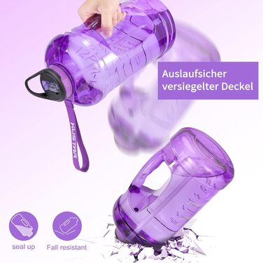 Велика пляшка для води TITIROBA 3,78 л з трубочкою, BPA-free, для спорту, фітнесу, школи