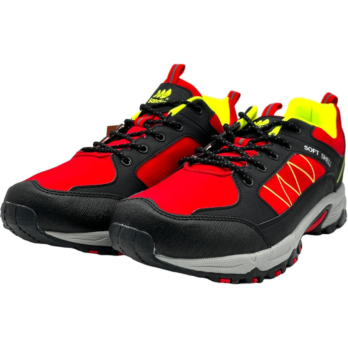 Чоловічі та жіночі трекінгові черевики Softshell для хайкінгу та трейлраннінгу (44 EU, Чорний, Червоний, Зелений)