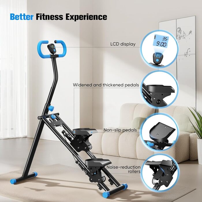 Степпер Stairmaster Pro 2026 для дому та офісу: складаний вертикальний тренажер-імітатор сходинок з регульованим кермом, макс. навантаження 150 кг