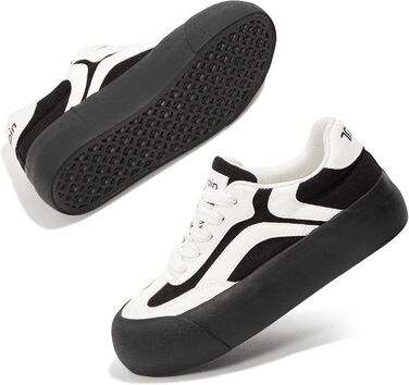 Жіночі кросівки Tuopin Mode: класична гумова підошва, стильні, неслизькі, повсякденні. Чорно-білі (39.5 EU)