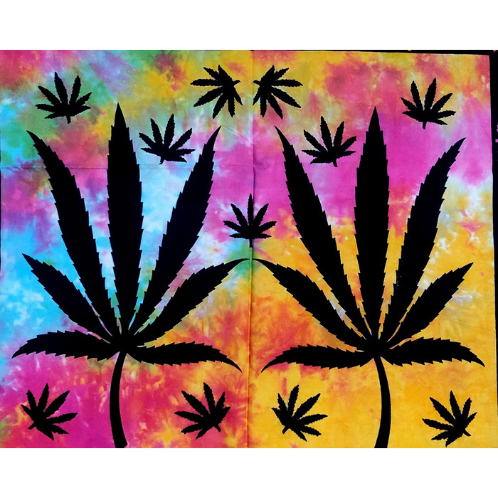 Гобелен настінний з коноплею, постер Cannabis, психоделічний декор для кімнати, бохо стиль, гобелен із зображенням листя марихуани, для гуртожитку, хіпі, Rasta