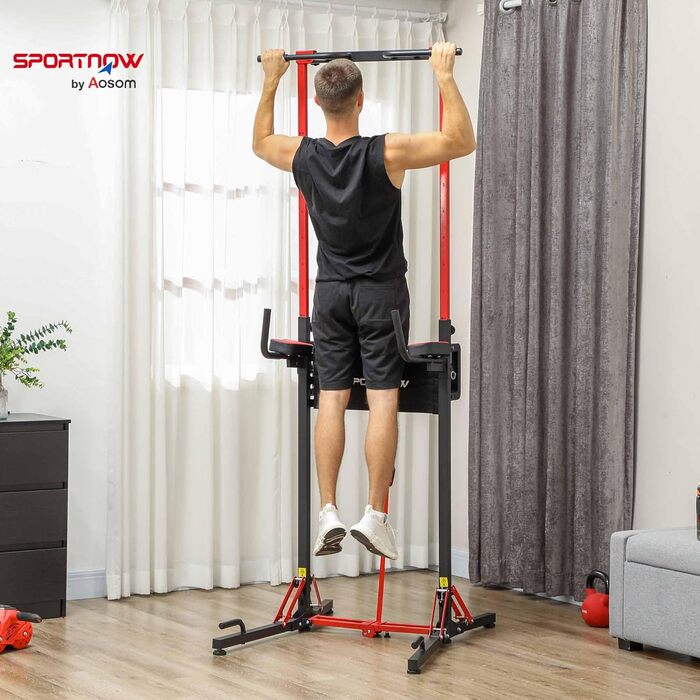 Спортивний турнічок SportNOW з регулюванням висоти 127-223 см, для віджимань та підтягувань, багатофункціональний Power Tower, максимальне навантаження 120 кг, для домашніх тренувань