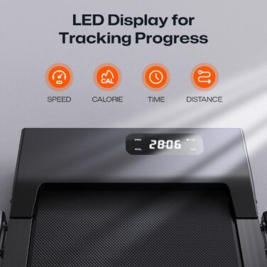 Бігова доріжка складана для дому та офісу, компактна, з LCD-дисплеєм, чорна