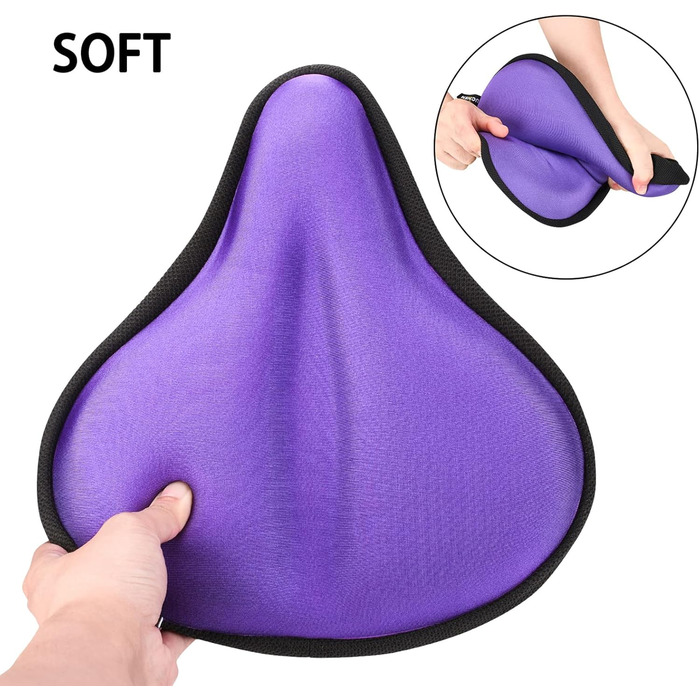 Покриття для велосипедного сидіння з гелевою подушкою, 27 x 25 см (фіолетовий)