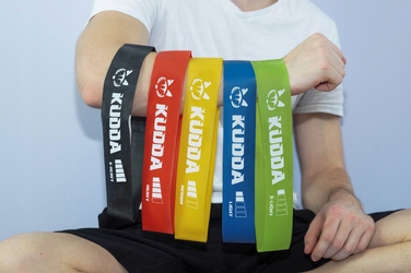 Набір фітнес-резинок KUDDA mini band, 30 см, 5 шт., опір 1-20 кг