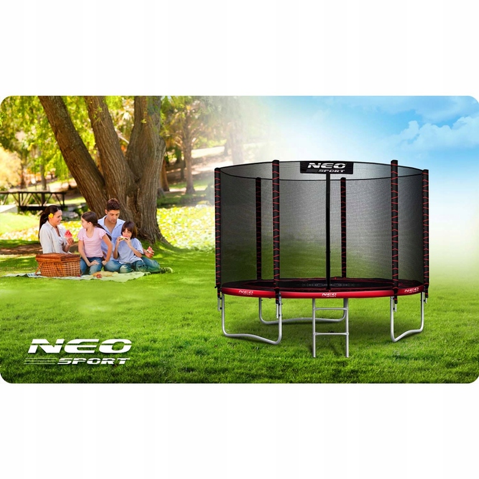 Садовий батут Neo-Sport 6ft/183см із зовнішньою сіткою та драбиною