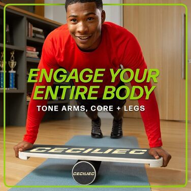 Балансборд для тренувань, балансу та стабільності: дерев'яний балансборд з роликом для спорту та фітнесу