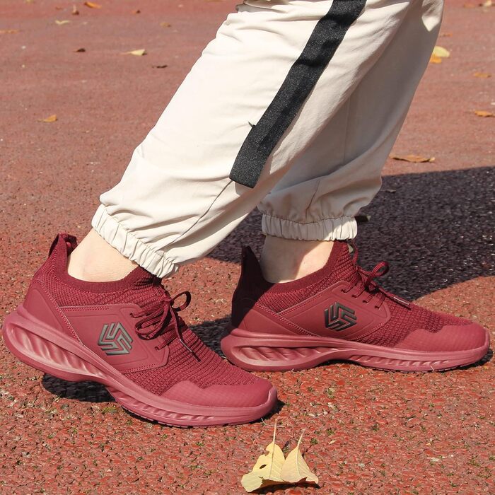 Кросівки Giniros для чоловіків: бігові, спортивні, тенісні, для прогулянок та фітнесу. Червоні, легкі, дихаючі (40 EU)