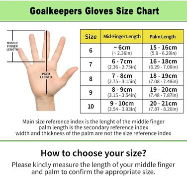 Воротарські рукавички для футболу, Максимальне зчеплення, Розміри 6/7/8/9/10, Міцні, для чоловіків, хлопців, юнаків, дорослих та дітей, Американський футбол