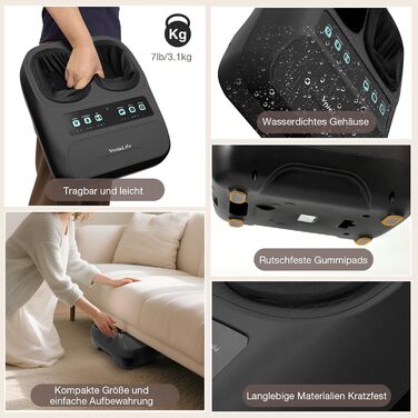 Масажер для ніг Shiatsu з підігрівом для планарної фасції та невропатії, портативний, до 43 розміру, ідеальний подарунок для батьків