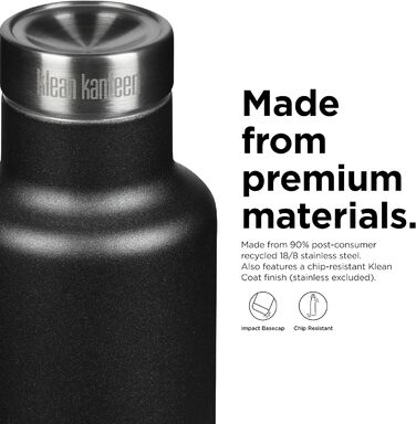 Пляшка для води Klean Kanteen Classic 739 мл, чорна, метал, для чоловіків