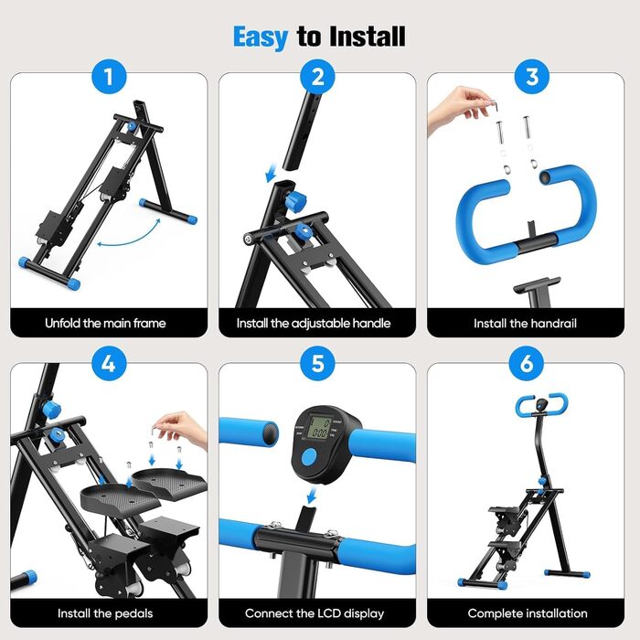 Степпер Stairmaster Pro 2026 для дому та офісу: складаний вертикальний тренажер-імітатор сходинок з регульованим кермом, макс. навантаження 150 кг