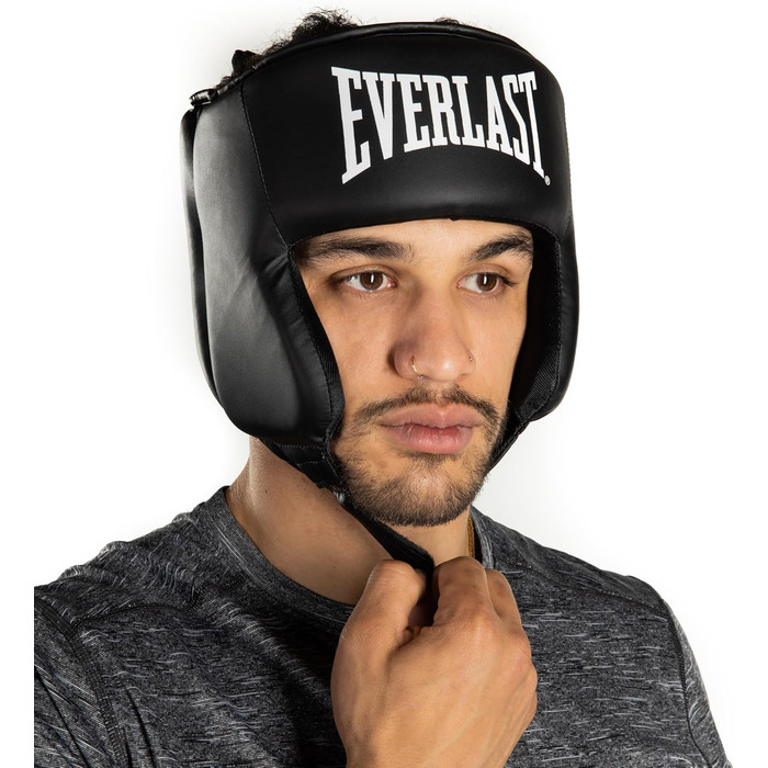 Захист голови Everlast Core Box - Легкий захист з плоским профілем, навушники, зона комфорту ззаду та регульованою липучкою – для кікбоксингу та MMA – Оригінальне обладнання Everlast