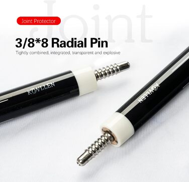 KONLLEN Billardqueue з карбону, 58 дюймів: професійний більярдний кий для дорослих, повна карбонова технологія, низький коефіцієнт відхилення, наконечник 12.5 мм (Pro Taper, ультрагладкий) AING-1F