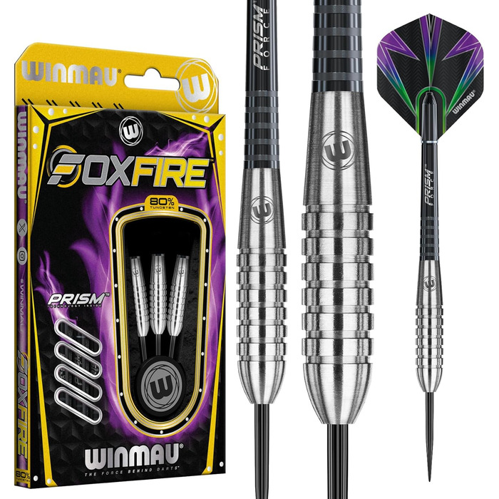 Дротики Winmau Foxfire Profi Wolfram Steeltip з комплектом оперень і стрижнів