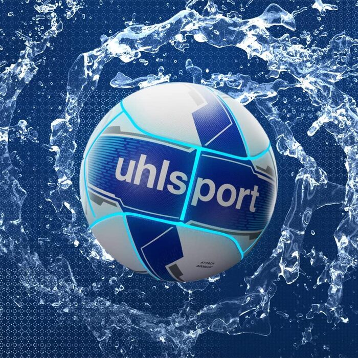Футбольний м'яч Uhlsport Attack ADDGLUE, тренувальний, біло-синій, розмір 4, FIFA Basic