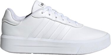Жіночі шкіряні кросівки adidas Court Plateau коричневі, розмір 36 2/3 EU, Cloud White/Core Black