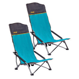 Набір складаних кемпінгових стільців Uquip Mary (2 шт.) кольір петроль, посилена сталь та поліестер, витримують до 120 кг, для пляжу, рибалки, саду та фестивалів, розмір XL
