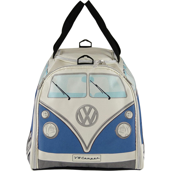 Сумка BRISA VW у стилі Volkswagen T1 Bulli, спортивна, через плече, ретро, велика, синьо-бежева, 60x30x30 см