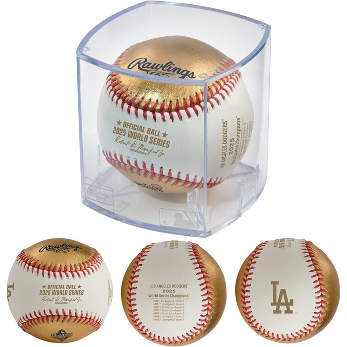 Офіційний м'яч World Series 2025 - Лос-Анджелес Доджерс | М'яч чемпіонів | Білий/Золотий, шкіра