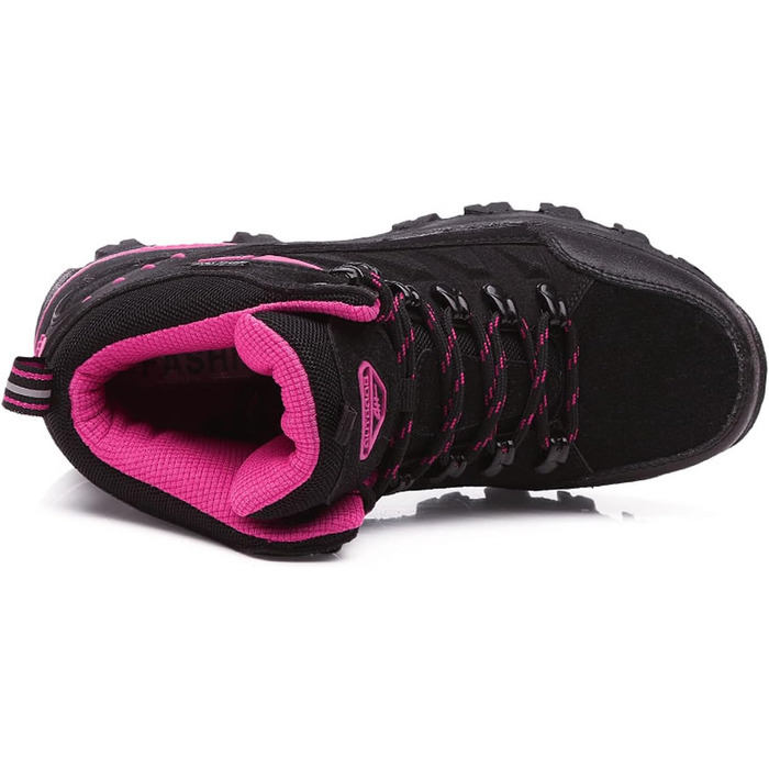 Трекінгові черевики для туризму: жіночі та чоловічі, зручні, легкі, з неслизькою підошвою, розміри 36-45 EU, кольори чорний та рожевий