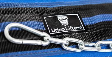 Діп-пояс Urban Lifters з металевим ланцюгом 80 см, для підтягувань, віджимань, пауерліфтингу та важкої атлетики, широка спинка 15 см