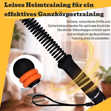 Битва-канат без мотузки з регулюванням - для дому, з силіконовими ручками, чорний. Для тренувань всього тіла, спалювання жиру та силових навантажень