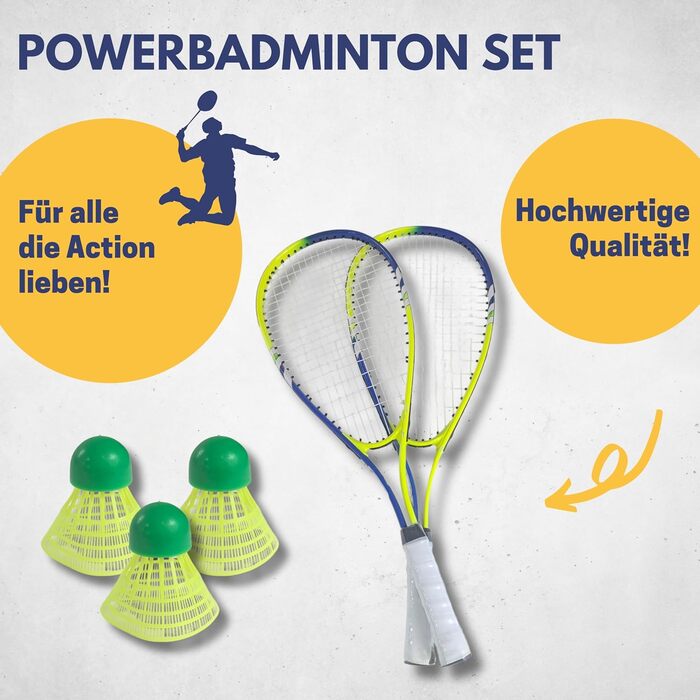 Набір для бадмінтона BEST SPORTING Power - 2 ракетки, 3 м'ячі, сумка | Для дорослих та дітей