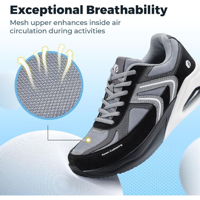 Кросівки FitVille для жінок, широкі, з повітряною амортизацією, для бігу та ходьби, дихаючі, легкі, антиковзні, зручні фітнес-кросівки (37 EU, чорний)