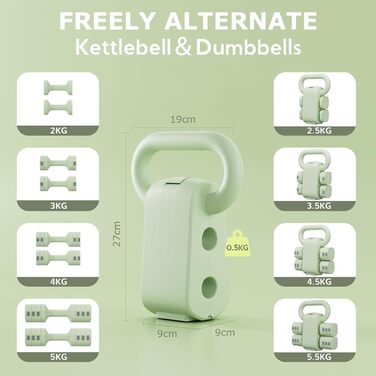 Регульовані гантелі для жінок, набір 1-5 кг, 2 шт. Багатофункціональний набір гантелей 4-в-1 для дому та фітнесу, тренування для жінок та чоловіків