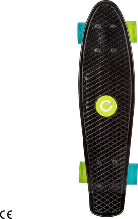 Дитячий самокат ColorBaby EVO 4-колісний, чорний, з підсвіткою, до 100 кг, 56x15x10 см, для хлопчиків та дівчаток від 5 років