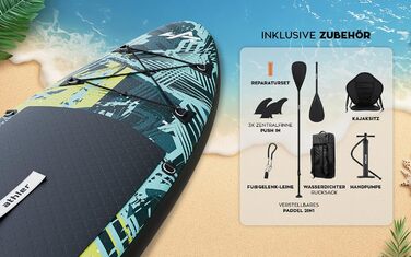 Надувне SUP для підлітків Athler Splash 50 з сидінням та аксесуарами - SUP/Каяк, Комплект з рюкзаком, веслом, насосом, шнуром, фінами