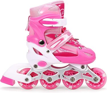 Дитячі ролики Kinder Inliner з регулюванням розміру та світними колесами. Ролики для дітей, регулюються в 4 розміри, 3 кольори (рожевий L, 38-41)