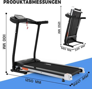Біговий тренажер Novonova SY-1025: складаний, до 14 км/год, Bluetooth, LCD-дисплей, 2.0HP, 12 програм