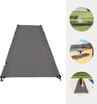 Розкладне ліжко для кемпінгу, туристичне ліжко-крісло, 190x65x15 см, з сумкою, до 150 кг