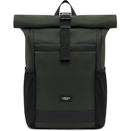 Жіночий рюкзак LARKSON Rolltop, зелений, великий, для школи, університету, велосипеда, з відділенням для 16-дюймового ноутбука, водовідштовхувальний, антивикрадний, екологічний