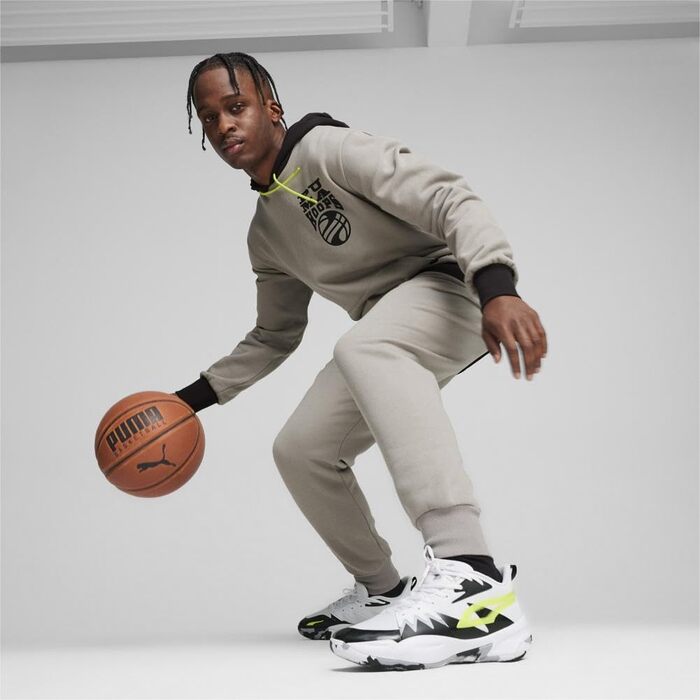 Кросівки баскетбольні PUMA Unisex Genetics 47 EU White Electric Lime