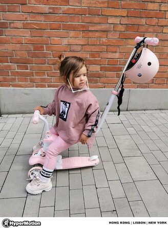 Самокат дитячий Kinderroller 5 в 1 рожевий: самокат-біговел, з сидінням, для дівчаток та хлопчиків