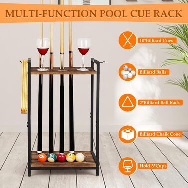 Стійка для київ (10 київ) - органайзер для більярдних київ, чорний, з підсвічуванням