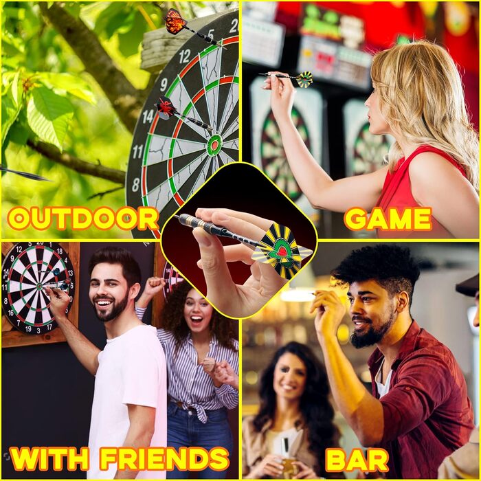 Дарти Alyoen 12 шт. металеві, 20/24/26 г, професійні, комплект з алюмінієвими стержнями, пір'ями, точилом, захистом та гумовими кільцями