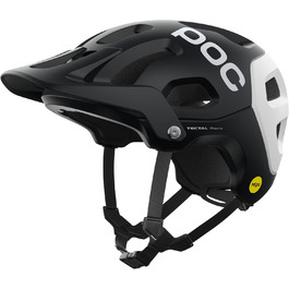Велошолом POC Tectal Race MIPS для трейлу, ендуро та ол-маунтін, з аромідним захистом, MIPS, регулюванням розміру, матовий чорний/білий, розмір L (59-62 см)