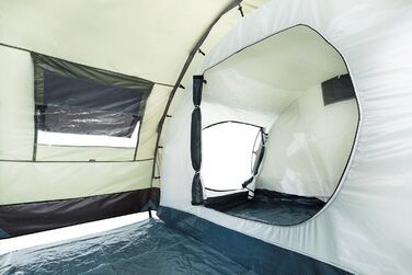Намет CampFeuer Super+ для 4 особи: великий тунельний намет з 2 входами та тамбуром | Водонепроникний намет 3000 мм для кемпінгу, сімейного відпочинку та груп | Оливковий/Чорний