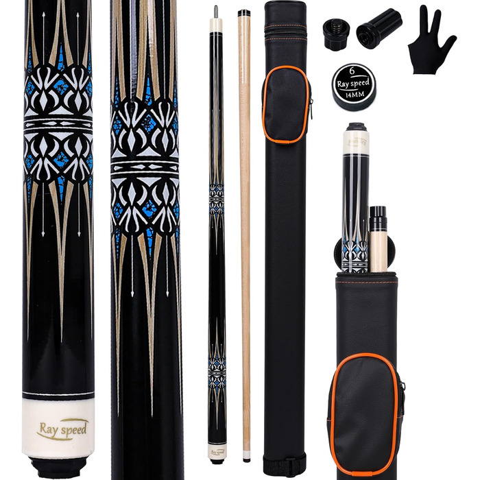 Професійний більярдний кий 58' 2-частинний з жорстким кейсом. Дерево канадський клен, 19/20oz. Набір більярдного кия Pool Stick Set (20oz, CGB-400)