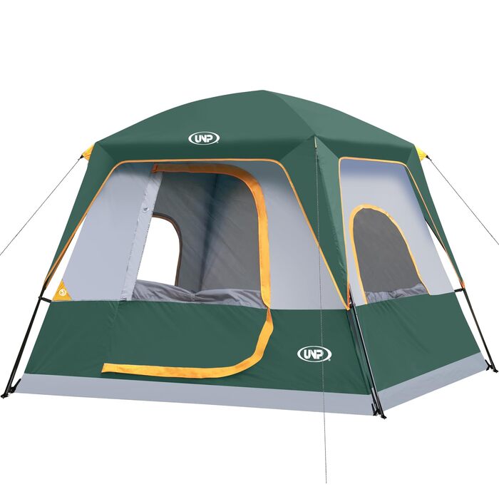 Намет кемпінговий 4-8 осіб Campingzelt водонепроникний, з тентом, зелений 240x210x180 см для кемпінгу, туризму та трекінгу