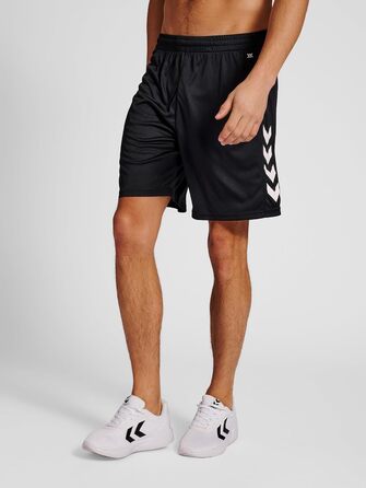 Спортивні чоловічі шорти Hummel Core XK Poly — короткі шорти для залу та тренувань, дихаючі та швидкосохнучі, чорний колір, розмір L
