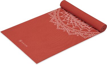 Йога мат Gaiam, 5 мм, неслизький, для йоги, пілатесу та тренувань на підлозі, розмір 172.7 x 61 x 5 мм, колір Sunburnt Marrakesch