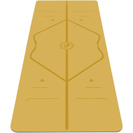 Йога-мат Liforme Golden Sand, біорозкладний, антиковзкий, екологічний, з унікальною системою розмітки