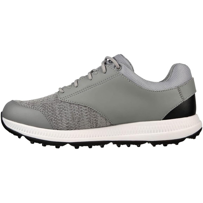 Чоловічі гольф-туфлі Skechers Elite 5 Range Relaxed Fit Waterproof з шипами, 40 EU, сірий синтетичний матеріал, біла окантовка